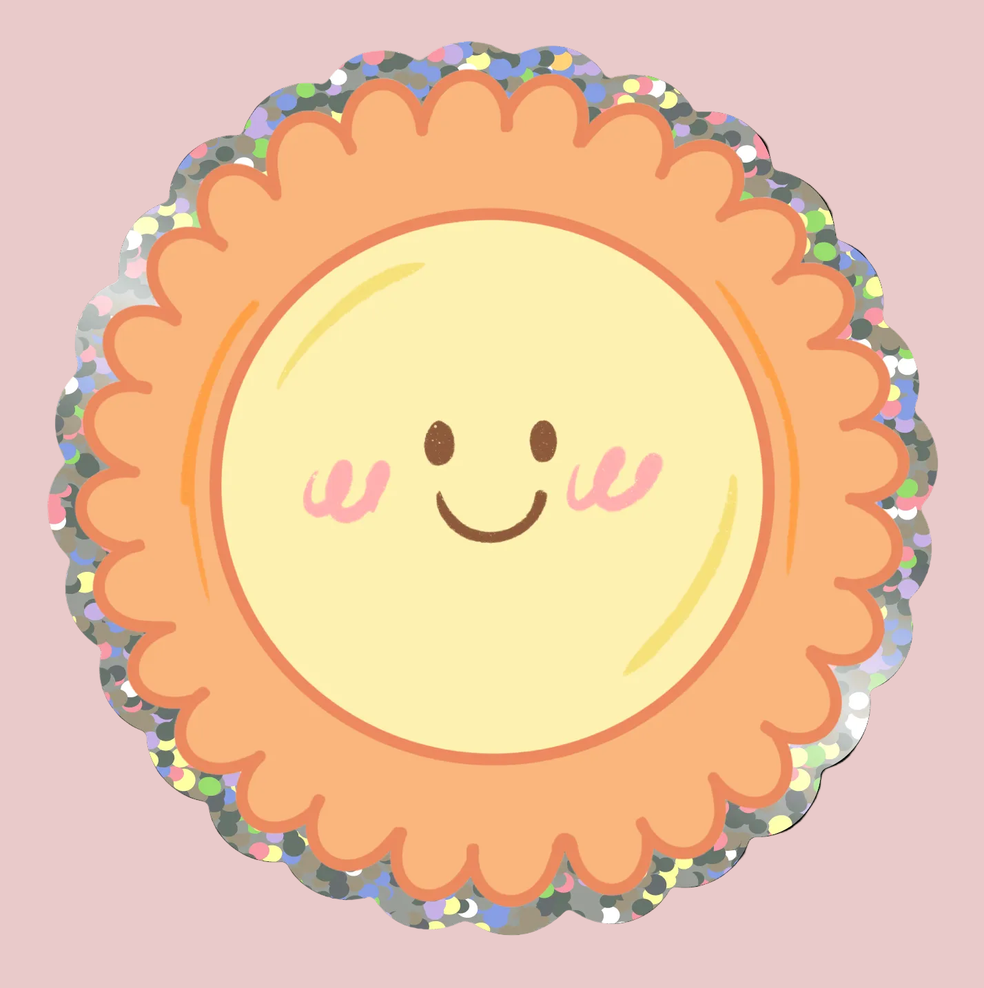 Happy Sunshine Glitter Sticker