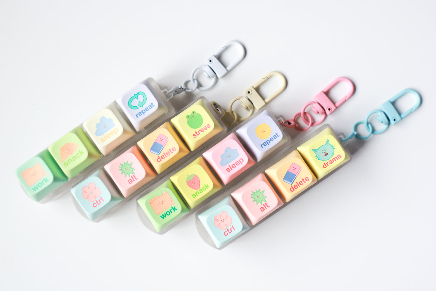 Neutral Color Routine Keyboard Fidget Keychain
