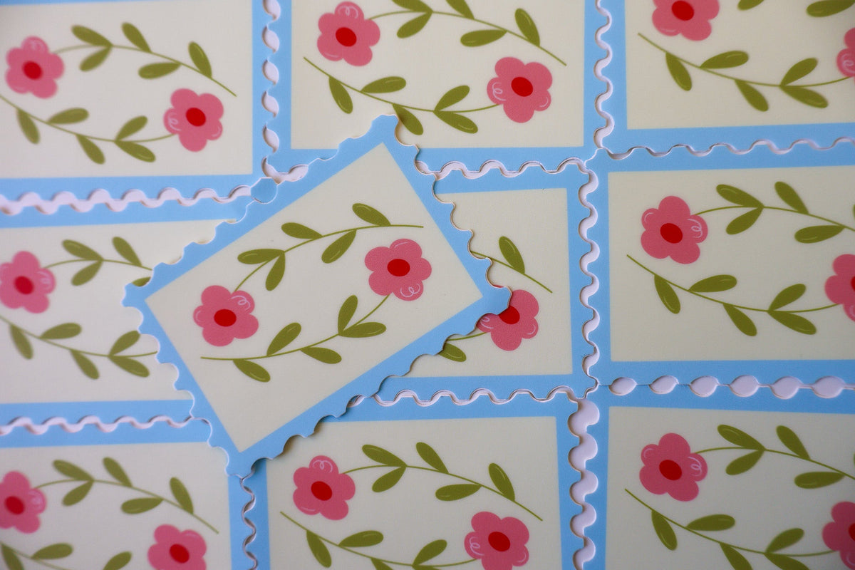 Floral Stamp Vinyl Sticker