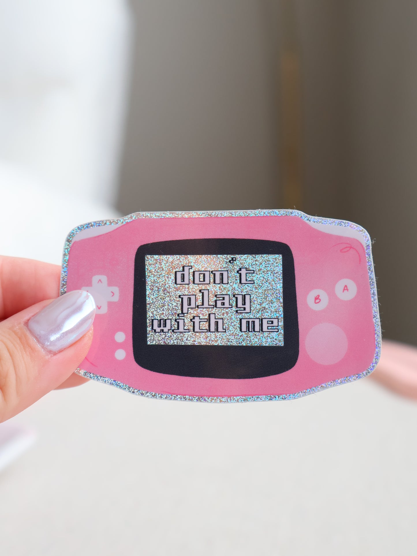 Gameboy - Don't play with me Holographic Sticker