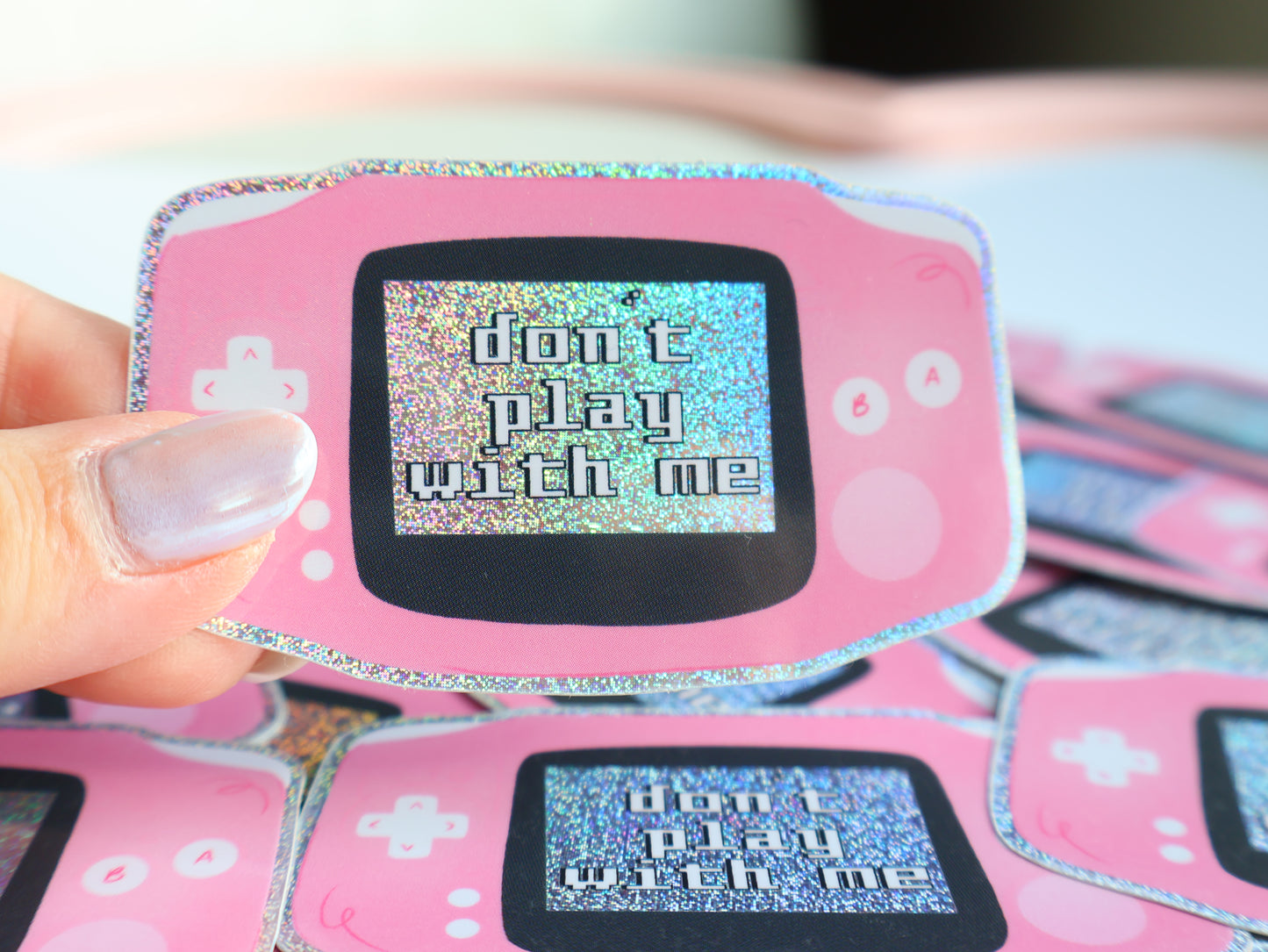 Gameboy - Don't play with me Holographic Sticker