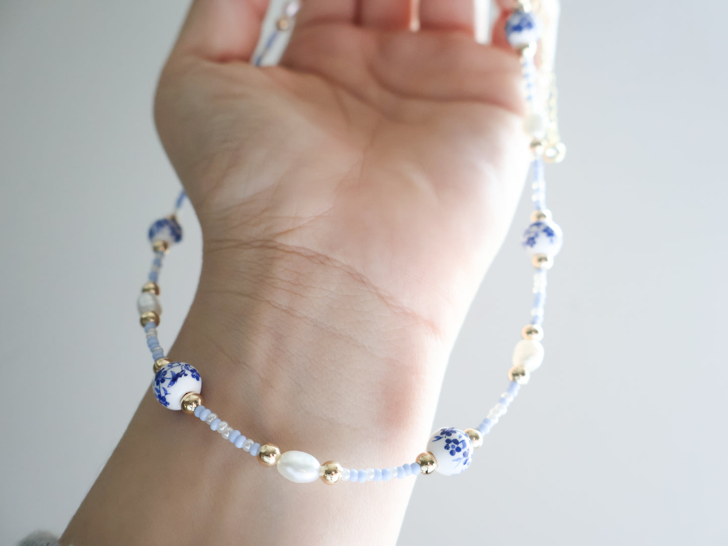 Blue Ceramic Necklace