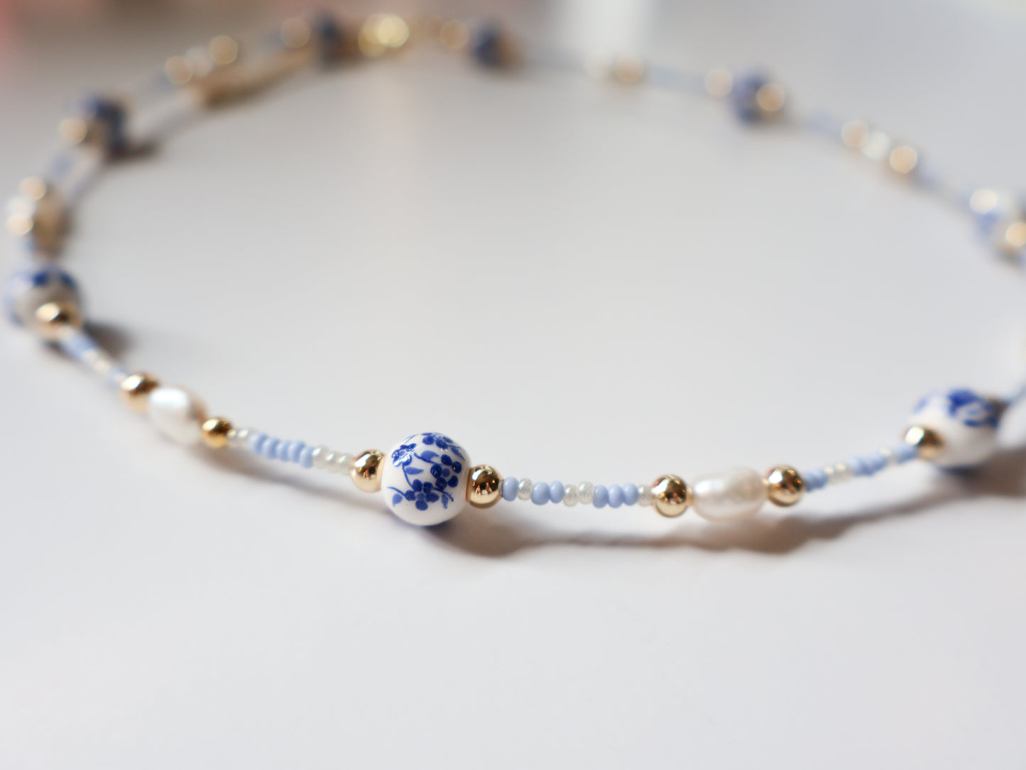 Blue Ceramic Necklace