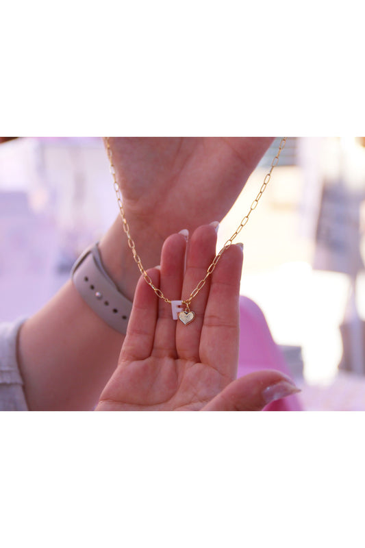 Initial Mother of Pearl Necklace with Charm