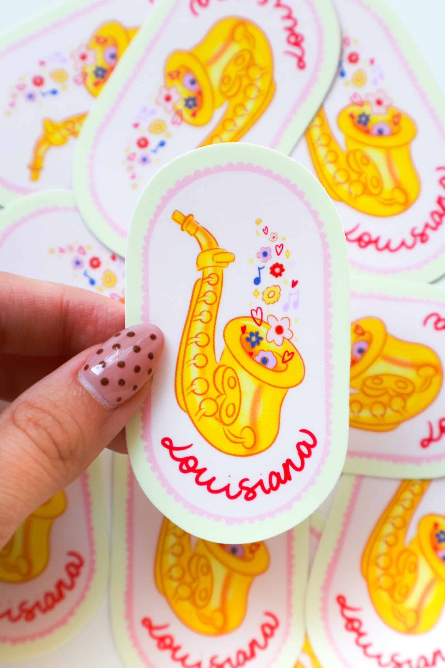 Louisiana Jazz Saxophone Vinyl Waterproof Sticker