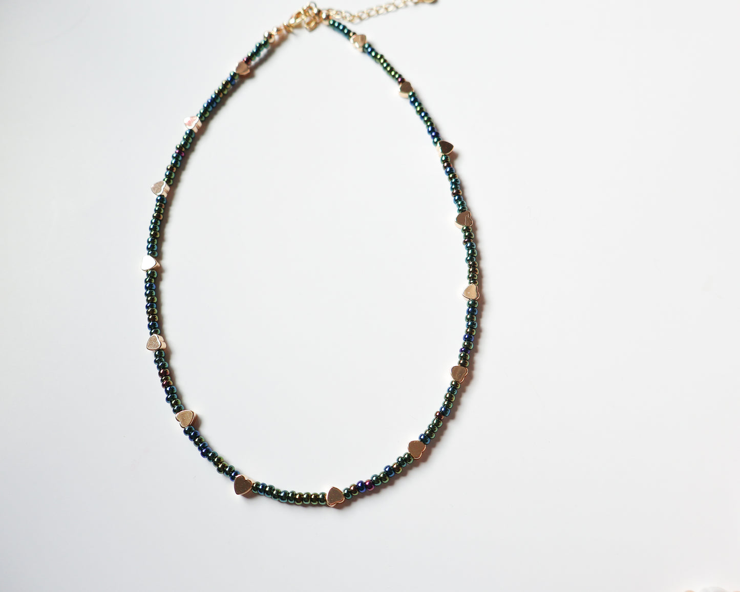 Green/Blue Metallic Heart Necklace