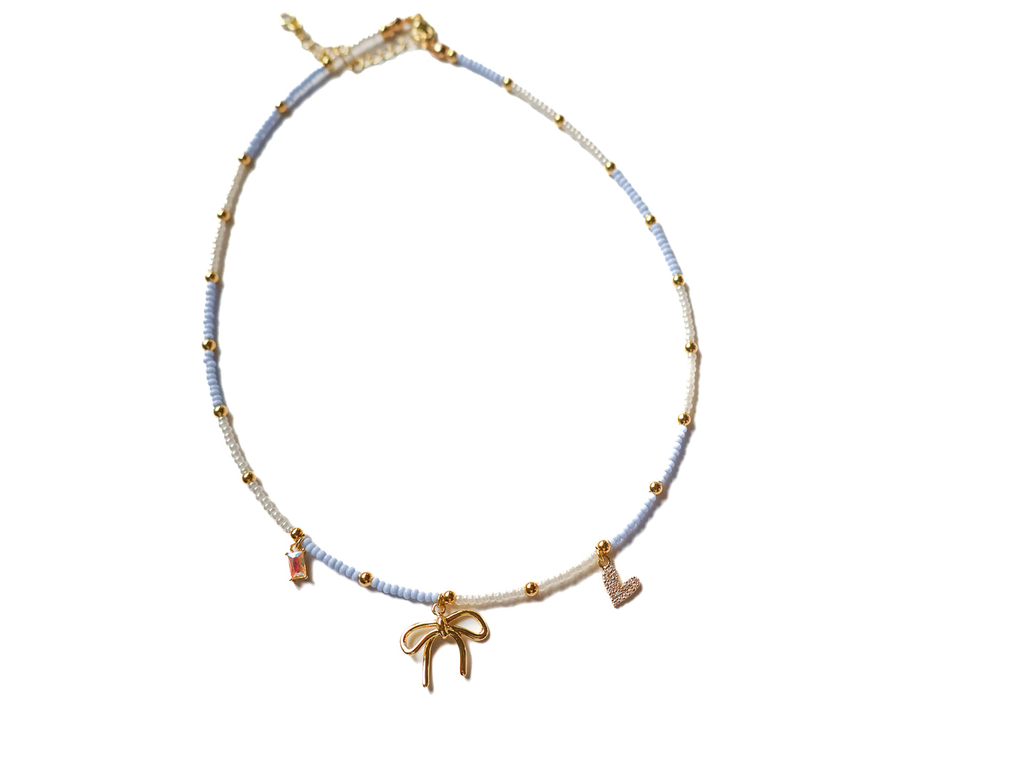 Light Blue Danty Bow Necklace