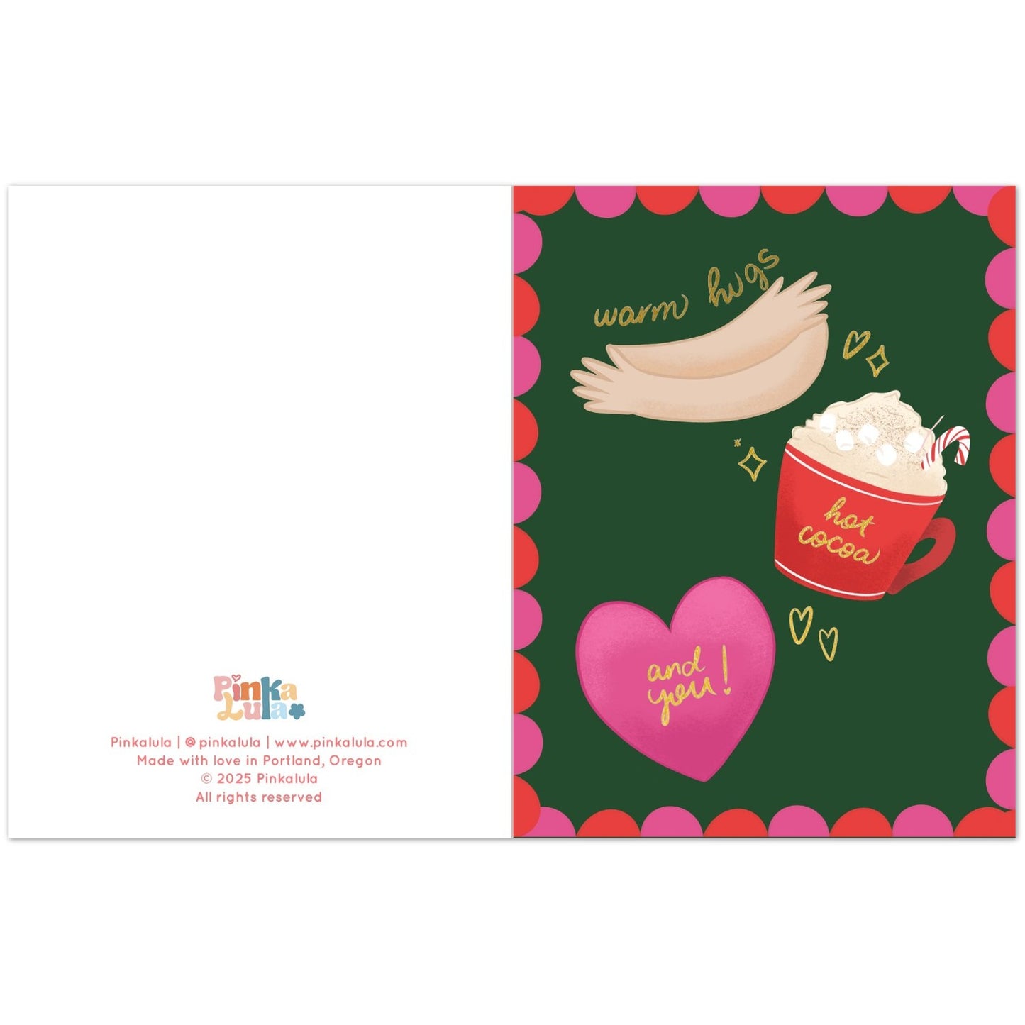 Warm Hugs, Hot Cocoa, and You - Romantic Holiday Greeting Card