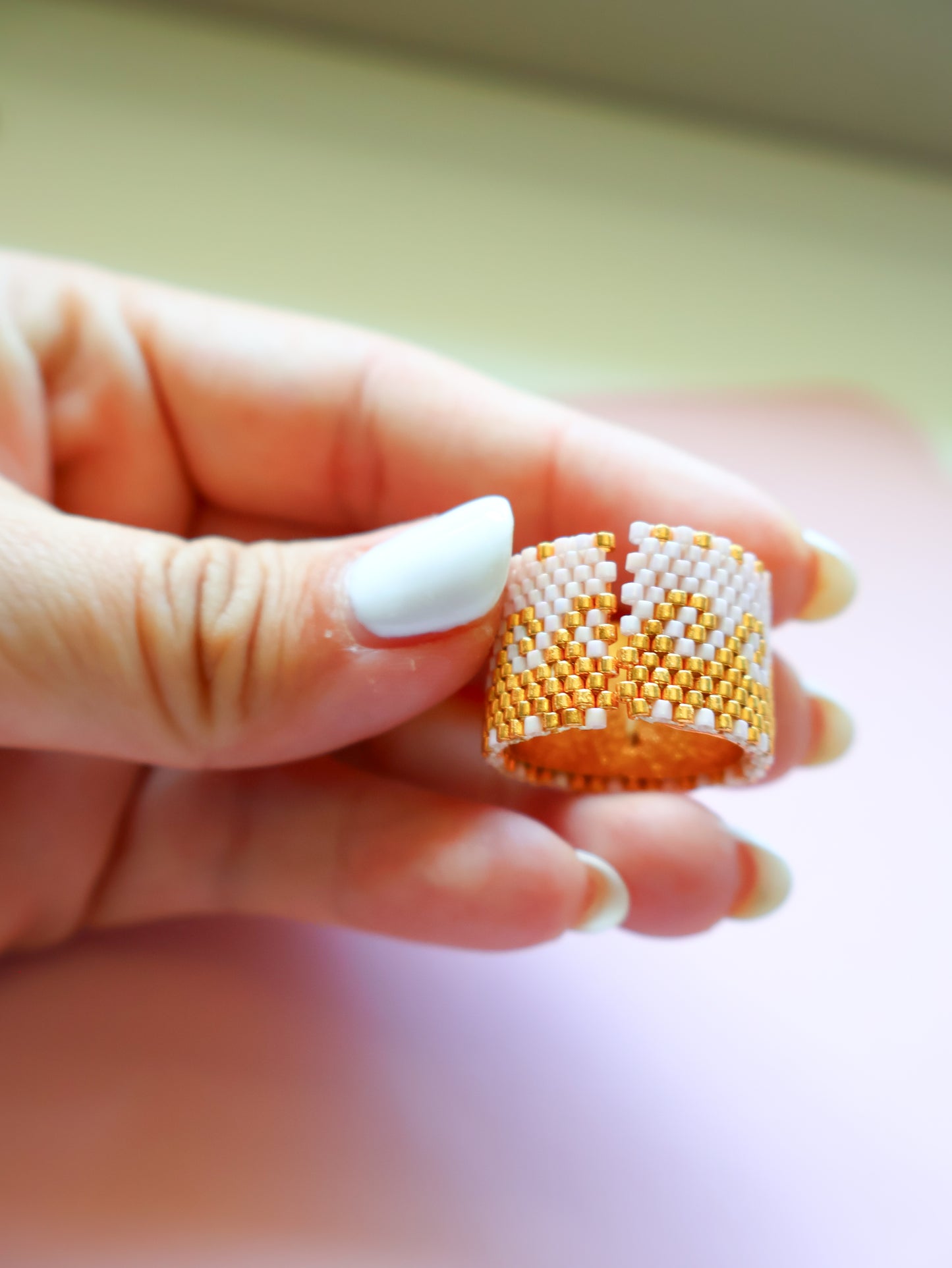 Pink Gold Wave - Miyuki Ring