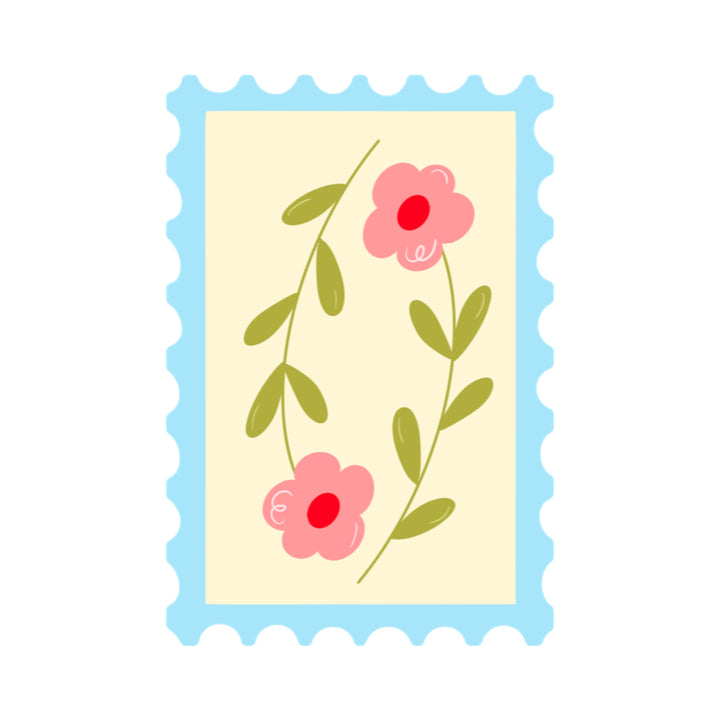 Floral Stamp Vinyl Sticker
