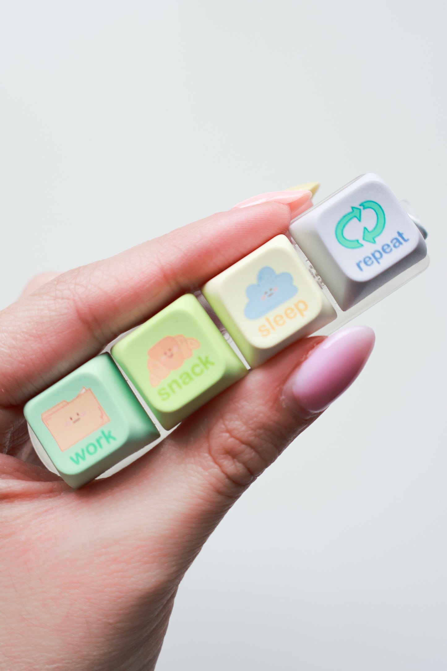 Neutral Color Routine Keyboard Fidget Keychain