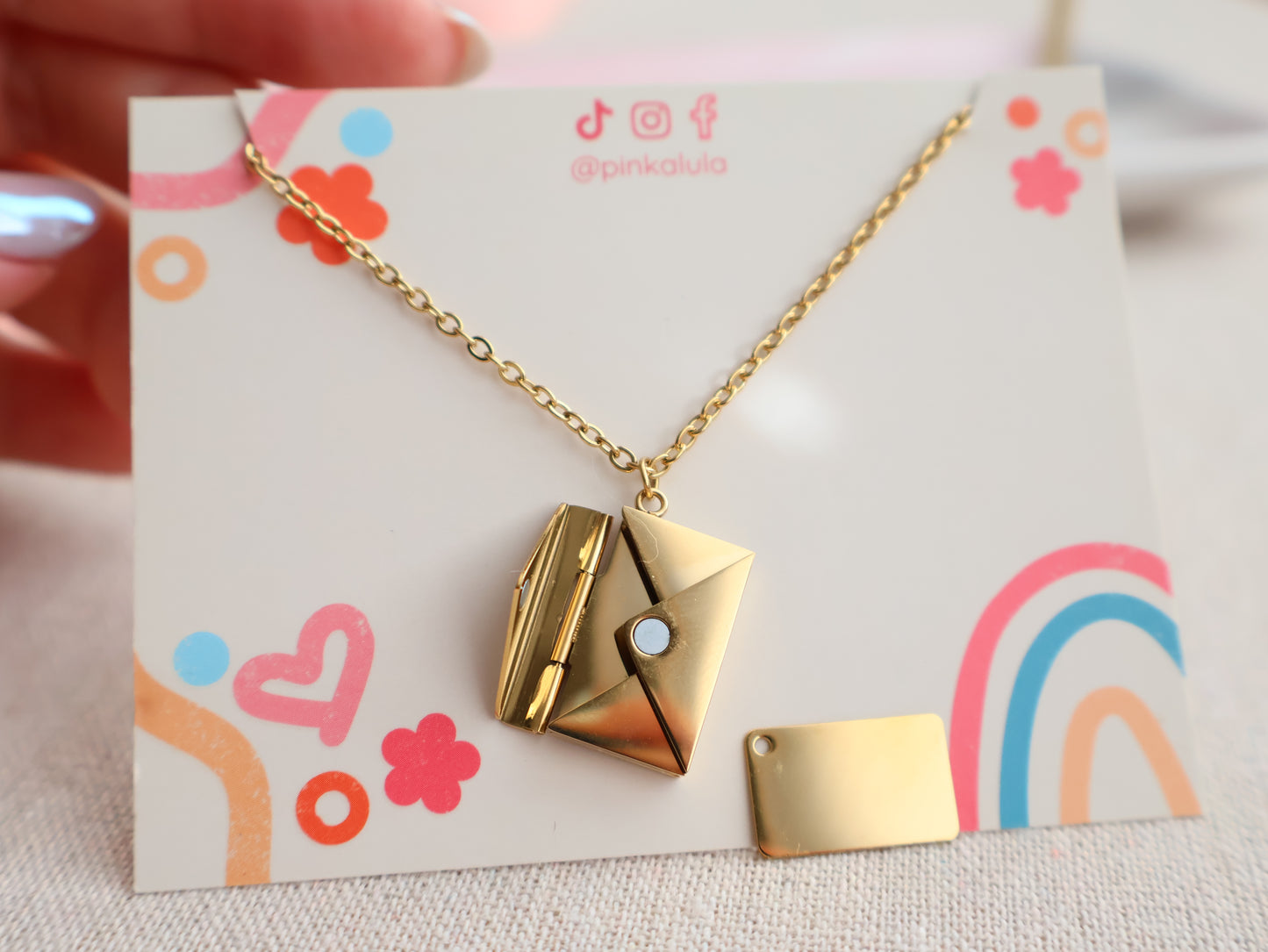 Envelope Note Engraving Necklace