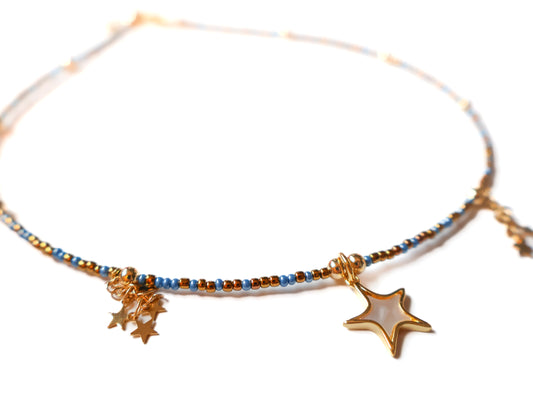 Cosmic Dust Metallic Beaded Choker