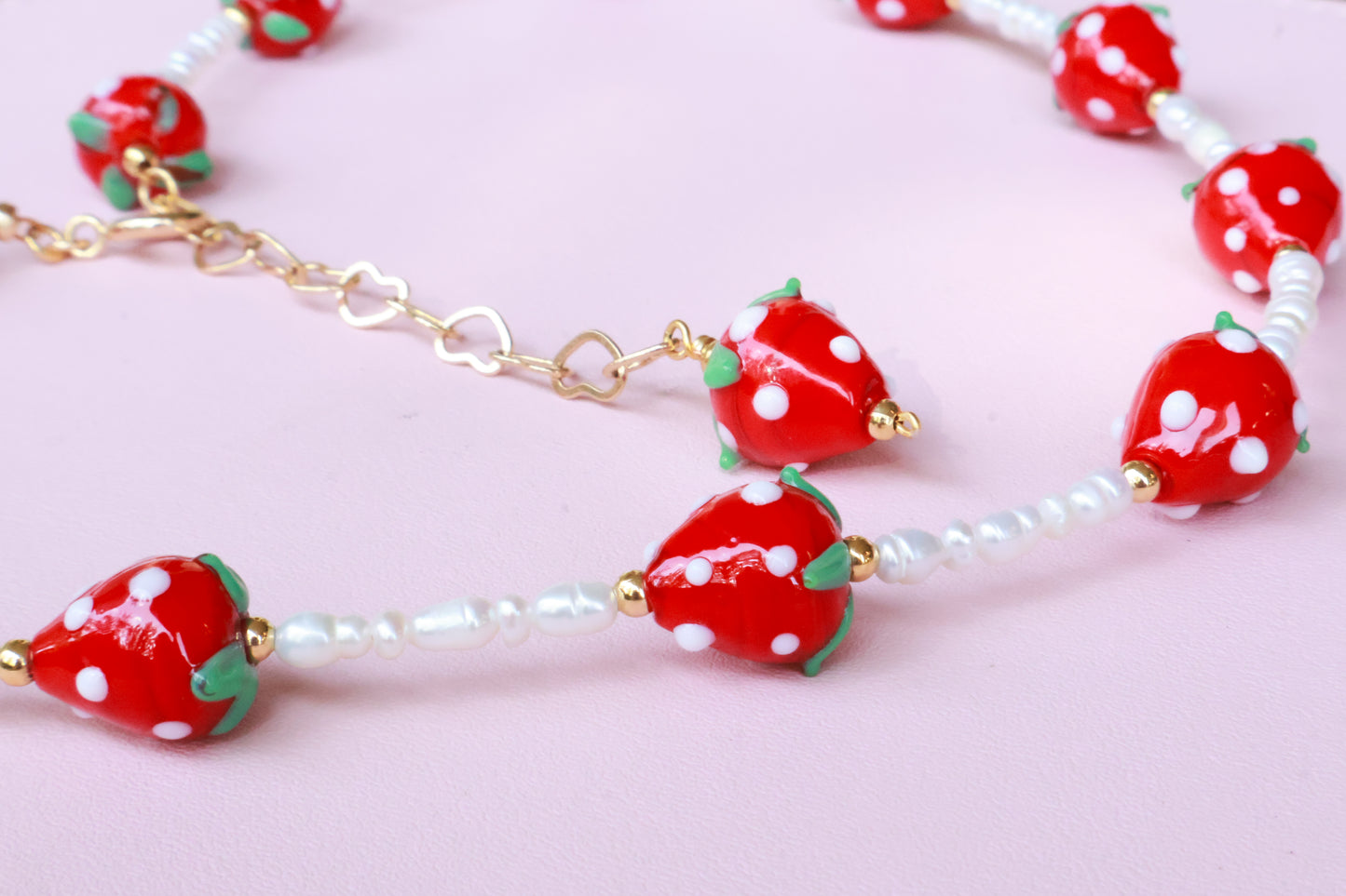 Berry Sweet Pearl Necklace – Handmade with Cultured Pearls & Glass Beads