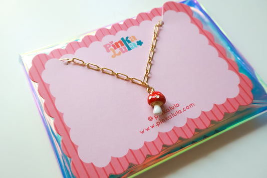 Mushroom Charm Necklace