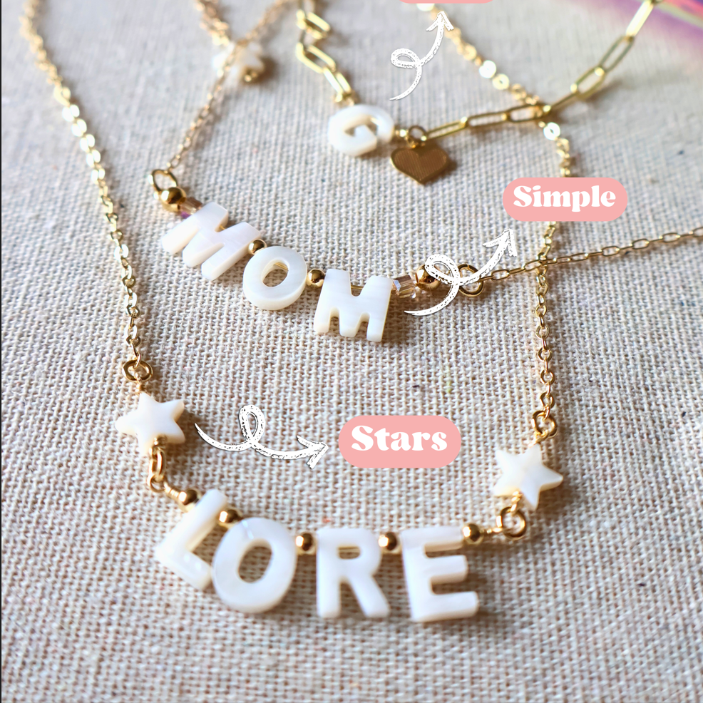 Mother of Pearl Name Necklace