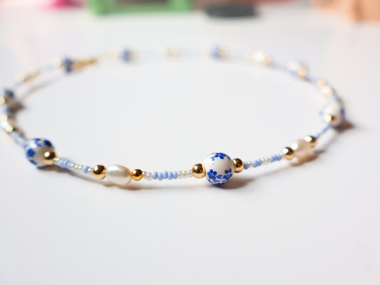 Blue Ceramic Necklace
