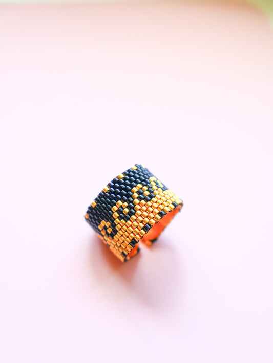 Black Gold Wave - Miyuki Ring