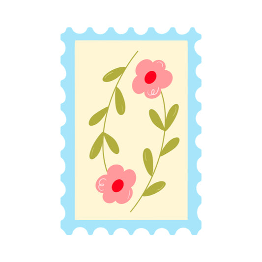 Floral Stamp Vinyl Sticker
